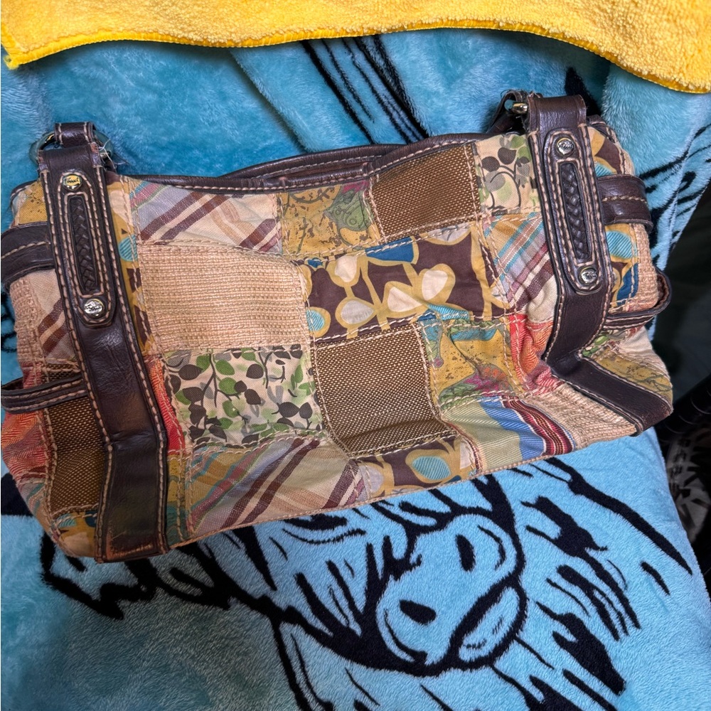 Fossil Patchwork Multi-Color Shoulder Bag with Br… - image 2